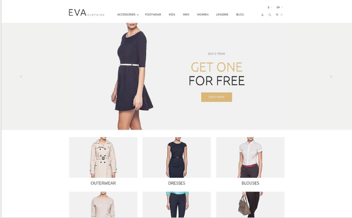 ธีม EVA เสื้อผ้า PrestaShop