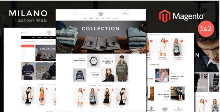 ธีมแฟชั่นของ Milano Magento