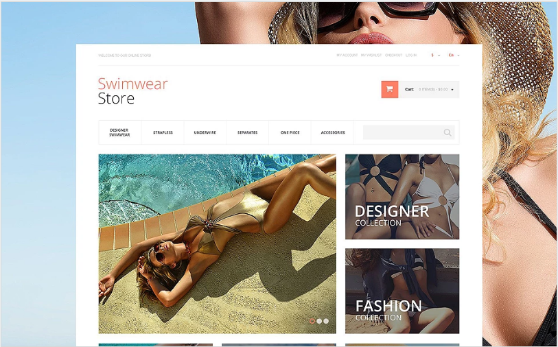 ธีมชุดว่ายน้ำ Magento ที่งดงาม