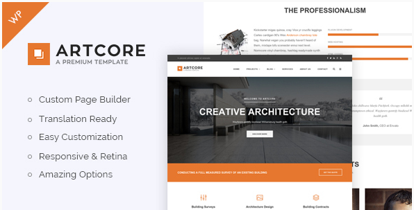 Artcore - Tema WordPress Arsitektur Bangunan