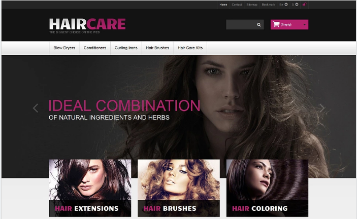Tema de PrestaShop para cabello ideal