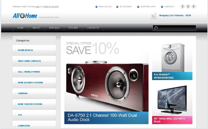 Las 4 plantillas de Home OpenCart