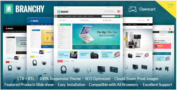 Branchy: Tecnología Temas OpenCart
