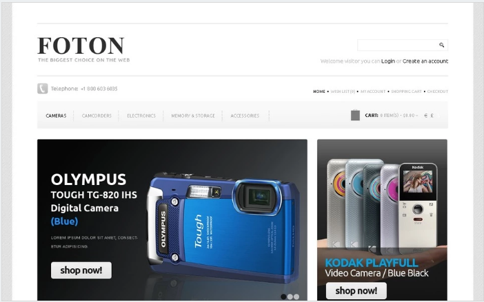 Tienda de fotos Plantilla OpenCart