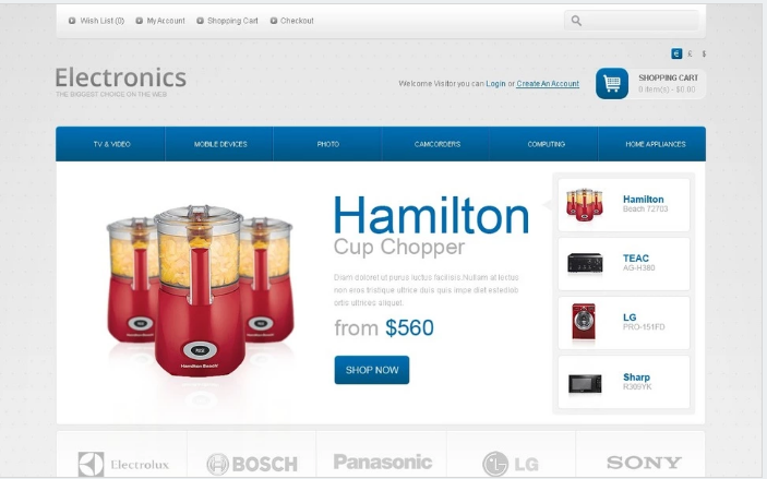 Plantilla OpenCart para tienda de electrónica