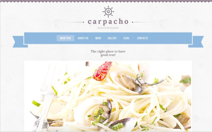 PSD шаблон ресторана морепродуктов