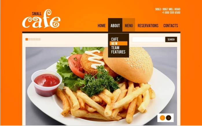 Кафе PSD Шаблон