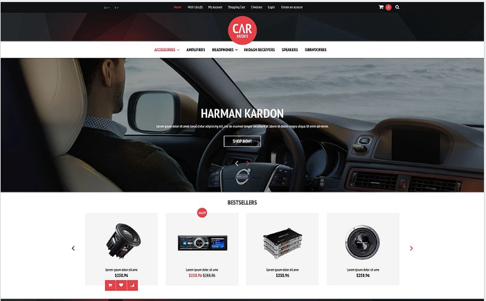 Equipo de audio y video para automóviles Plantilla OpenCart