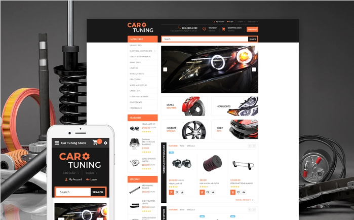 Plantilla OpenCart para tunear autos