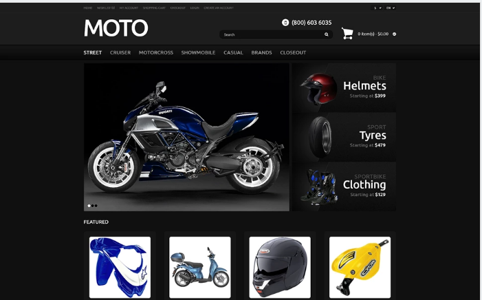 Plantilla OpenCart receptiva para tienda de bicicletas