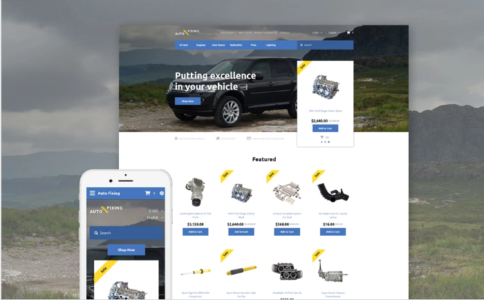 Plantilla OpenCart de reparación automática