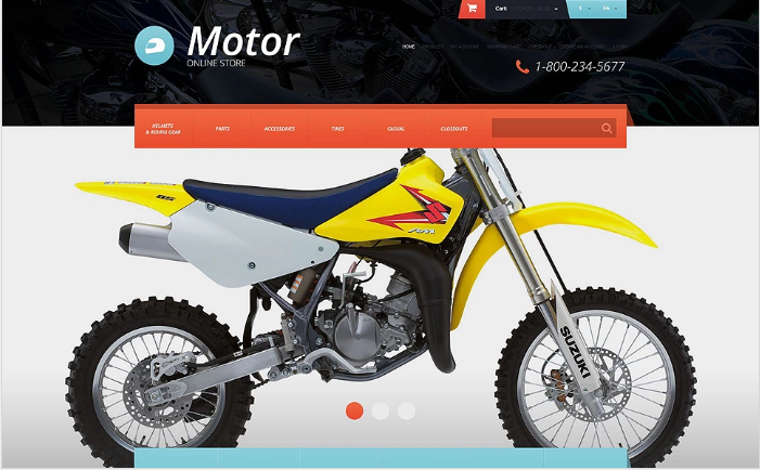 Plantilla de OpenCart para equipos de protección de motos