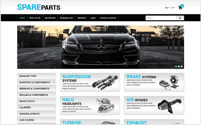 Plantilla OpenCart para tienda de automóviles