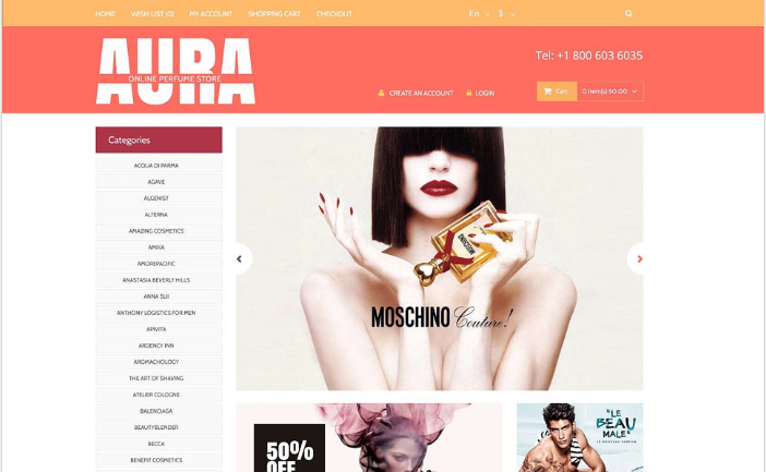 香水店OpenCartテンプレート