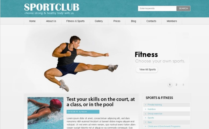 피트니스 PSD 템플릿