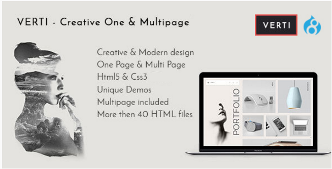 Verti - Creative OnePage i wielostronicowy motyw Drupal 8