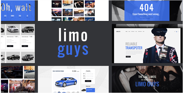 LIMO GUYS - креативный PSD-шаблон для проката автомобилей и лимузинов