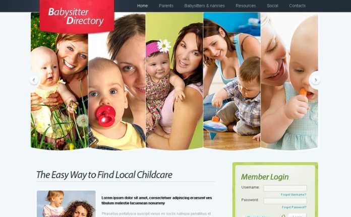 PSD шаблон няни