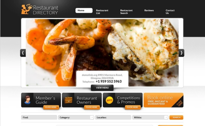 PSD шаблон кафе и ресторана