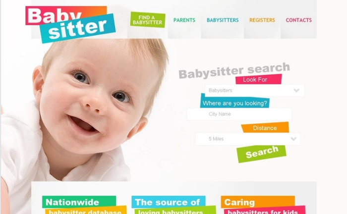 PSD шаблон няни