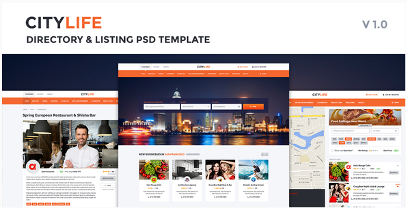 PSD-шаблон каталога и листинга CityLife