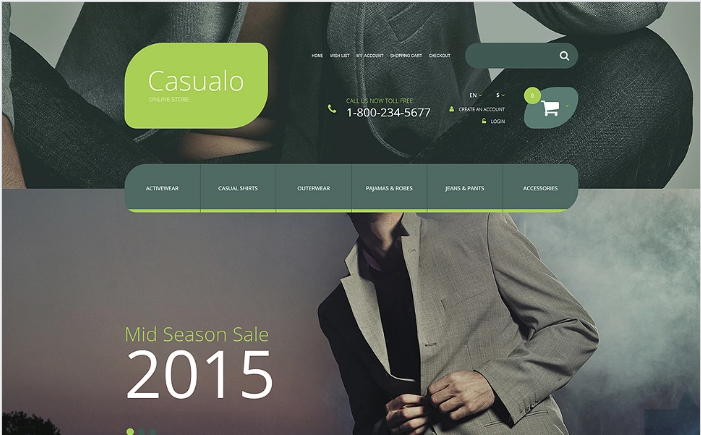 เทมเพลต Casualo OpenCart