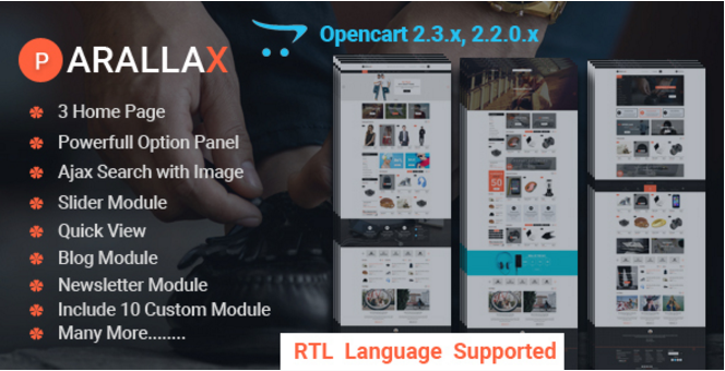 เทมเพลต OpenCart อเนกประสงค์ Prallax