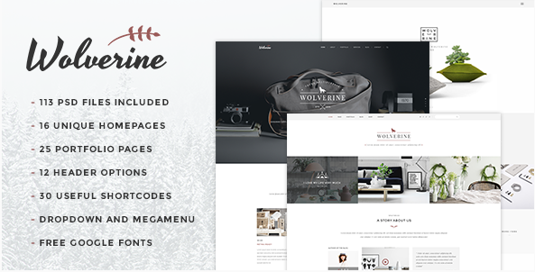 Wolverine - șablon PSD multifuncțional