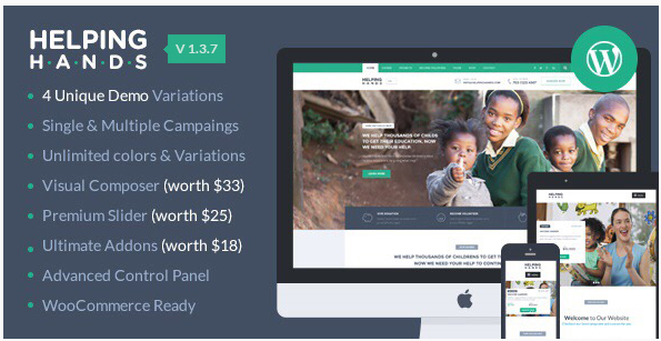 HelpingHands — Тема WordPress для благотворительности и сбора средств