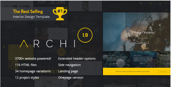 Archi-インテリアデザインのウェブサイトテンプレート