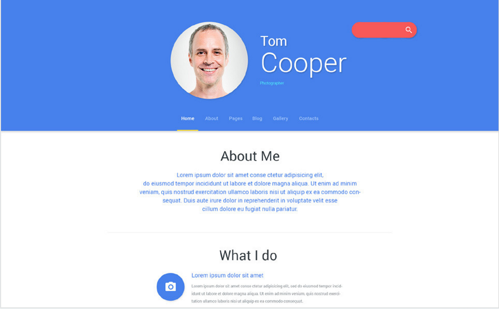 개인 프로필 Joomla 템플릿