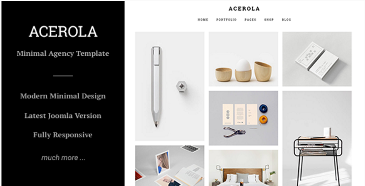 Acerola - 울트라 미니멀리스트 에이전시, 포트폴리오 및 사진 Joomla 템플릿