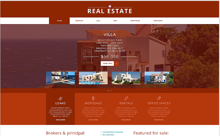 부동산 에이전시 Joomla 템플릿