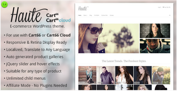 Haute - Motyw WordPress e-commerce dla Cart66