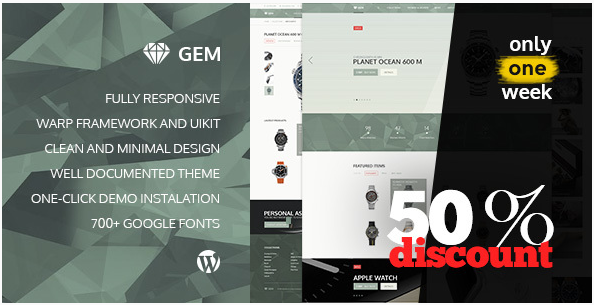 Gem — Responsywny motyw WordPress na luksusowy eCommerce
