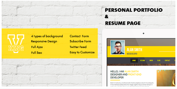 V-킹 . 개인 포트폴리오 및 이력서 페이지