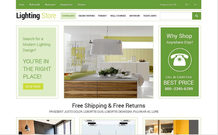 Șablon OpenCart de magazin Lightning