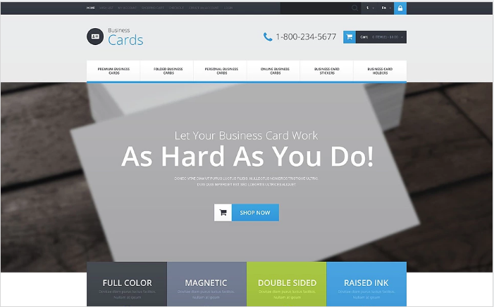 Furnizor de cărți de vizită șablon OpenCart