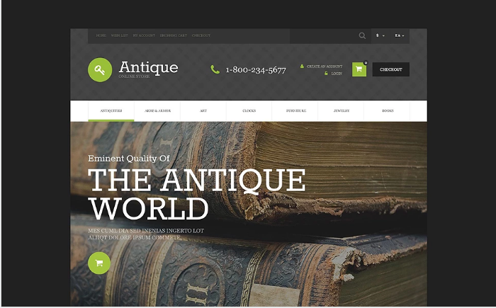 Șablon OpenCart pentru magazin de antichități