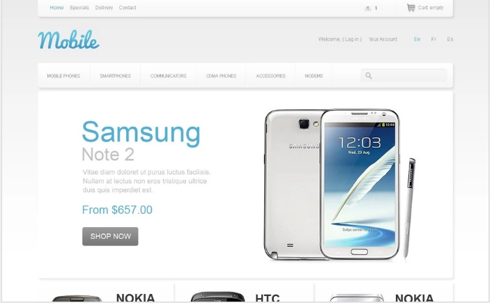 Тема PrestaShop для мобильных телефонов