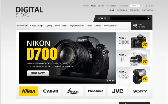 Тема PrestaShop для цифрового магазина