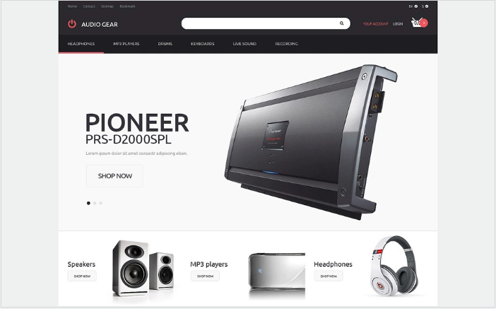 Audiogear Shop PrestaShop Тема