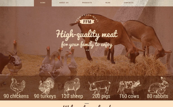 Motyw WordPress Farm Fresh Meats