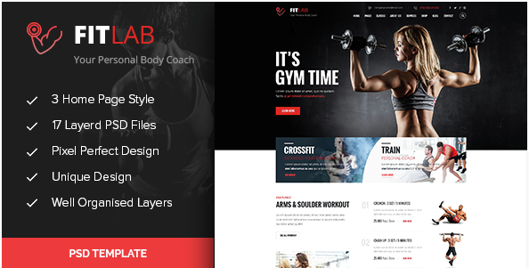 Fitlab: Sağlık PSD Tasarım Şablonları