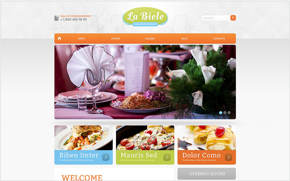 Restaurant italian șablon Drupal