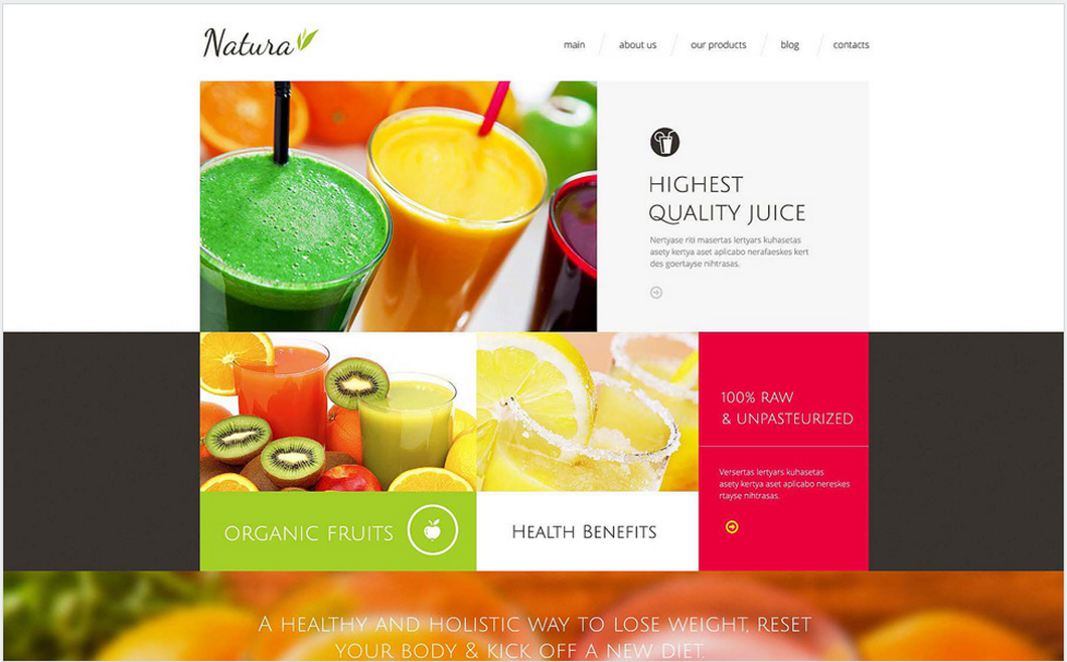 Șablon Drupal de băutură sănătoasă și gustoasă