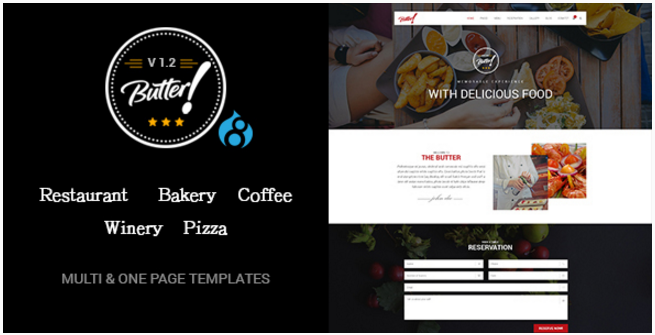 Unt - Restaurant profesional, brutărie, cafea, cramă și pizza Tema Drupal 8