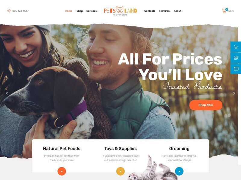 Земля домашних животных Pets Land: WordPress Animals Themes