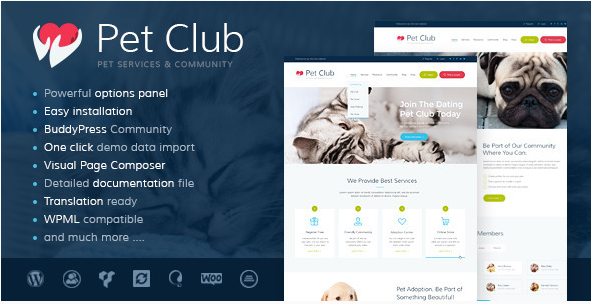 Pet Club: темы WordPress о животных