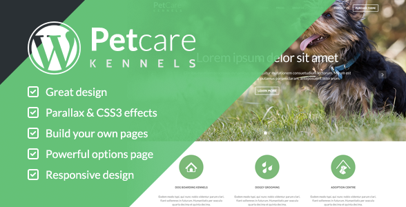 Тема WordPress для собачьих питомников PetCare